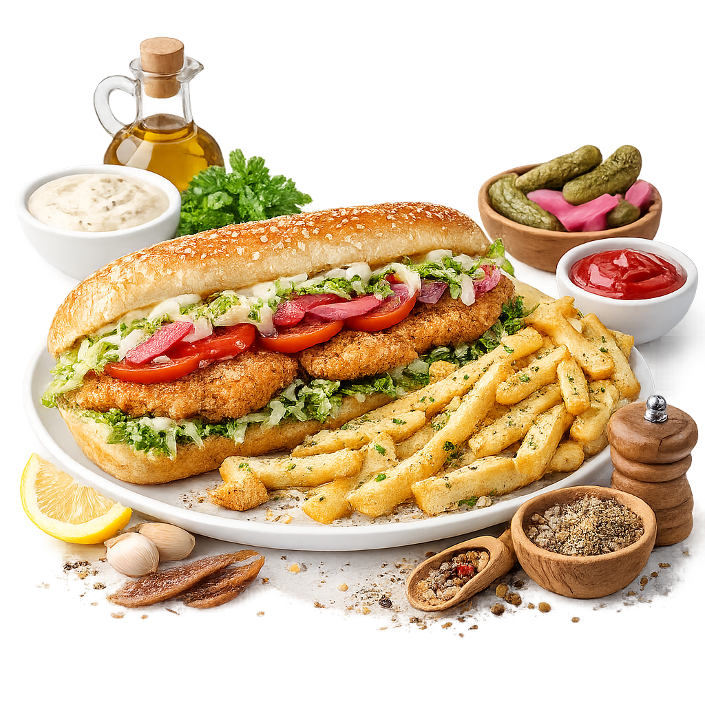 Chicken Pane Sandwich And Fries