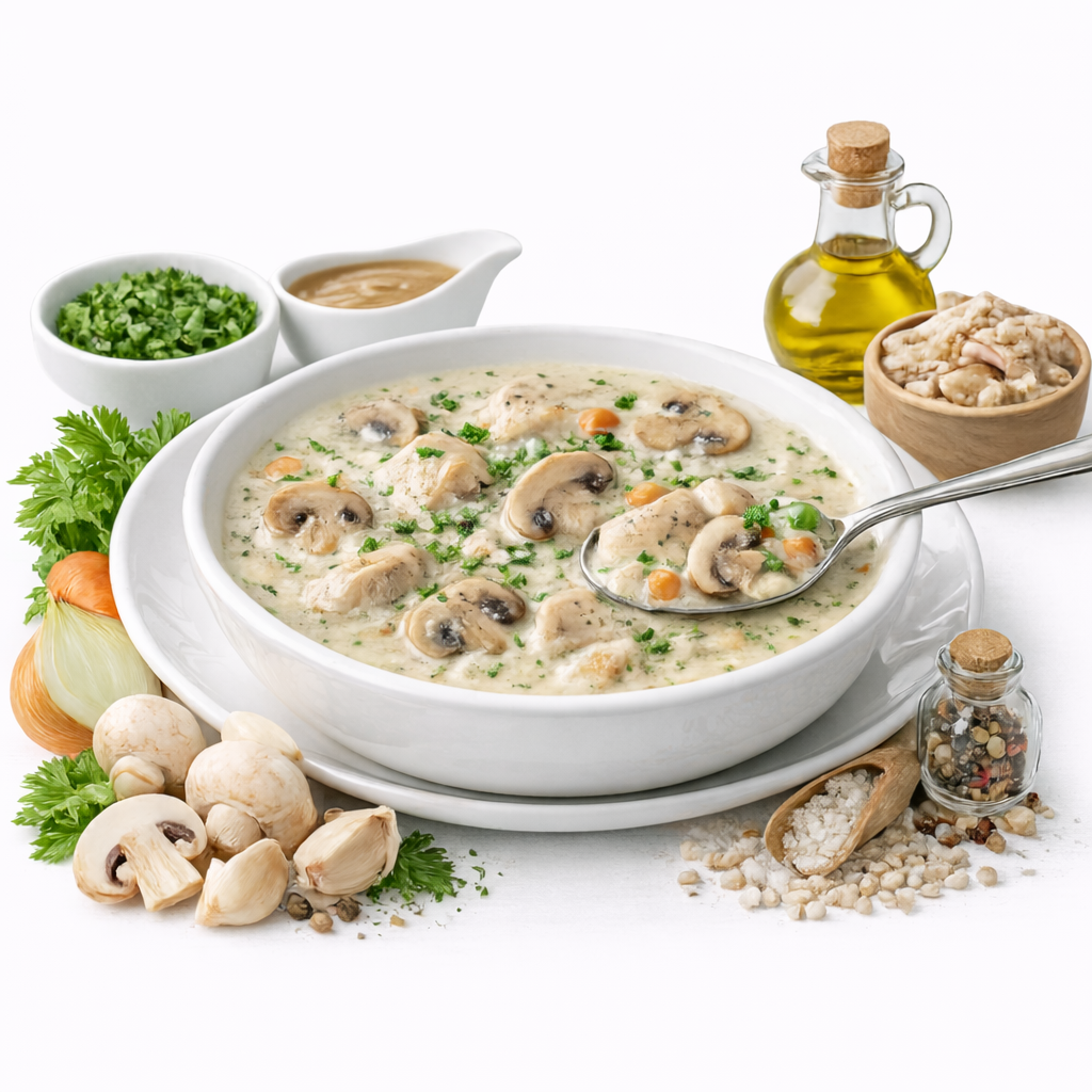 Creamy Chicken And Mushroom Soup