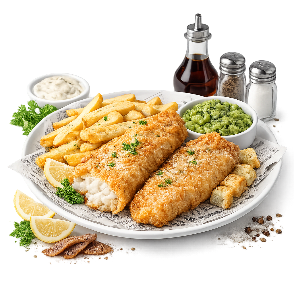 Fish Chips And Peas