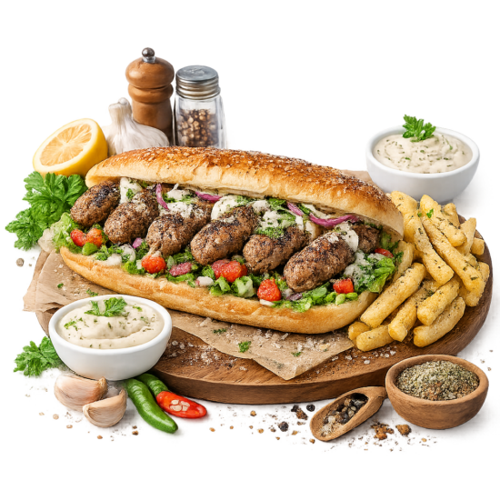 Kofta Sandwich And Fries