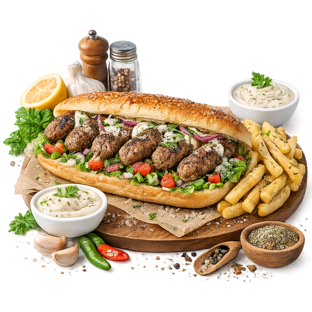 Kofta Sandwich And Fries