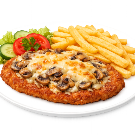 Kotlet Schabowy Z Pieczarkami i Serem