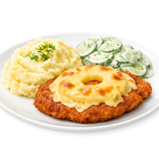 Kotlet Schabowy z Ananasem i Serem