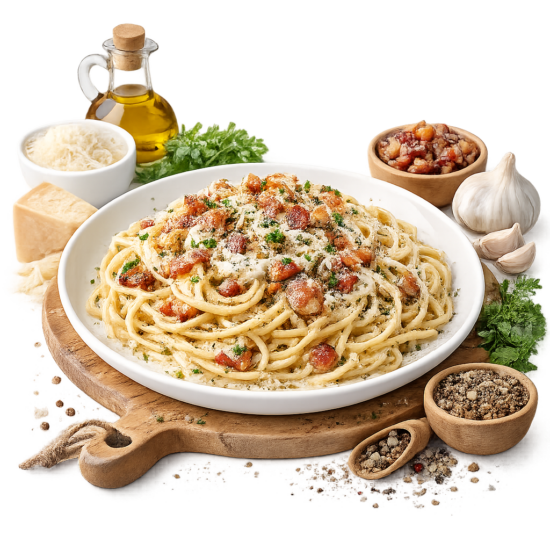 Pasta Carbonara (Pork Bacon)