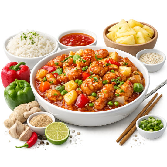 Chicken Sweet And Sour With Rice