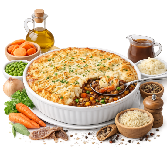 Traditional Cottage Pie And Vegetables