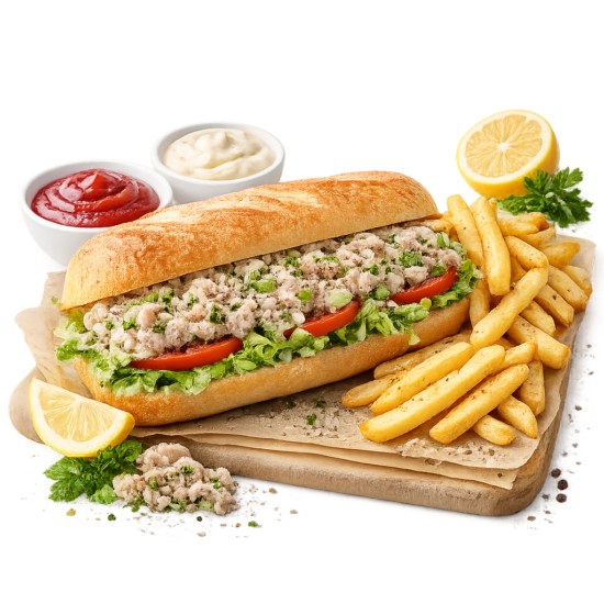 Tuna Mayo Sandwich And Fries