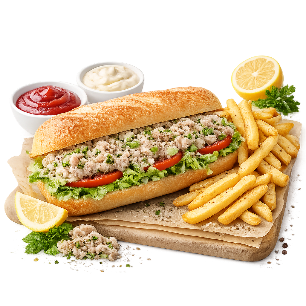 Tuna Mayo Sandwich And Fries