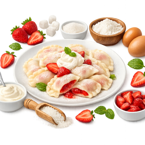 Pierogi z Truskawkami - Strawberry Dumplings