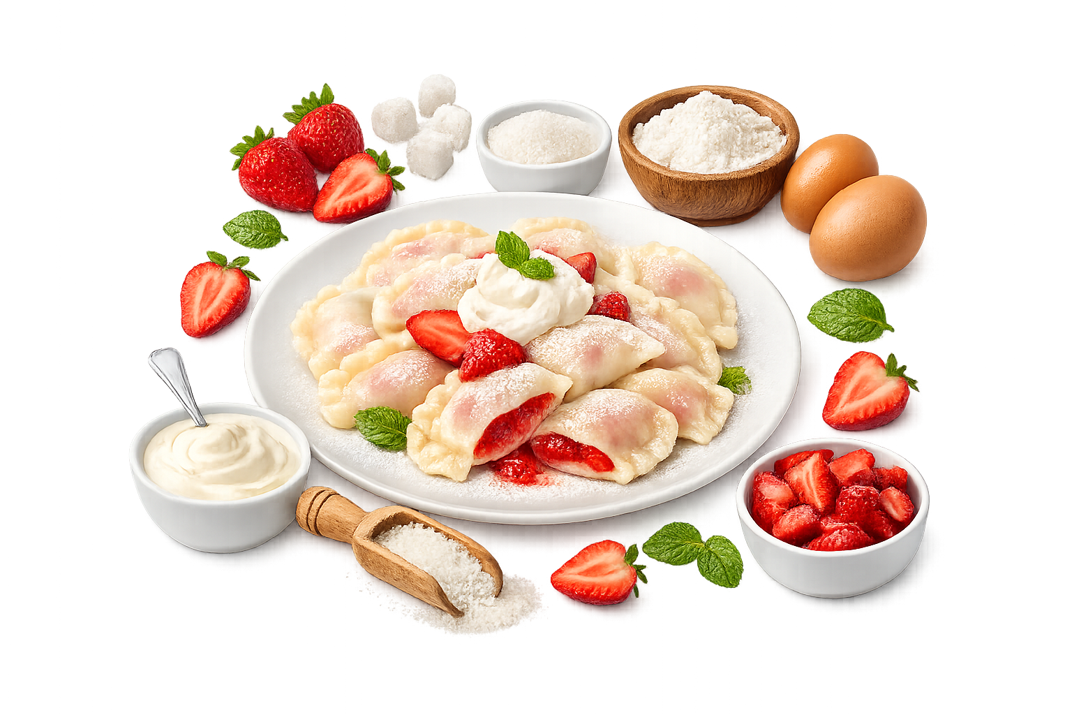 Pierogi z Truskawkami - Strawberry Dumplings