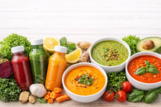 Fresh juices and detox soups display (1)